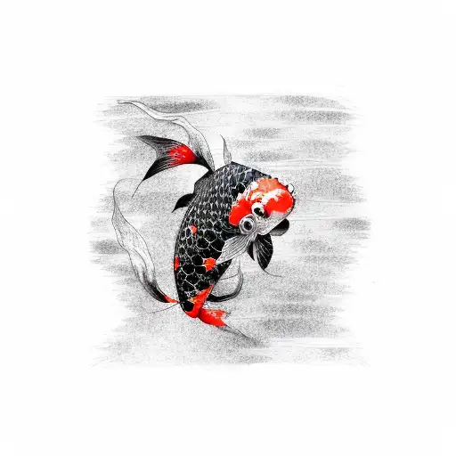 Black And Red Koi Fish