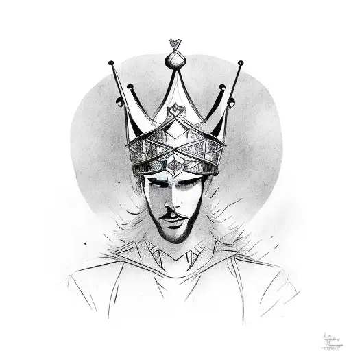 Harlequin Fool Placing A Crown On His Head