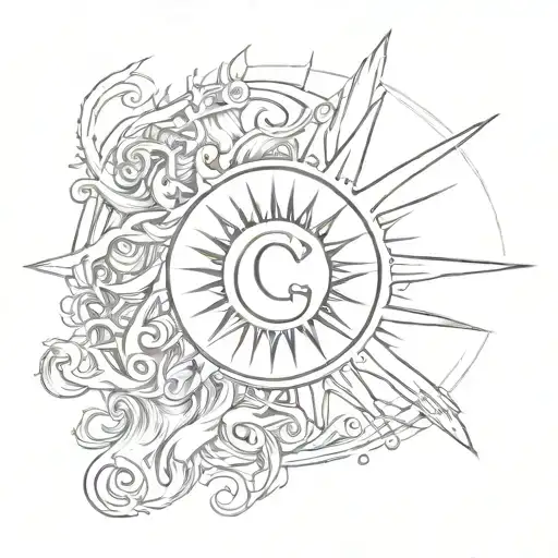 Sun And C Letter