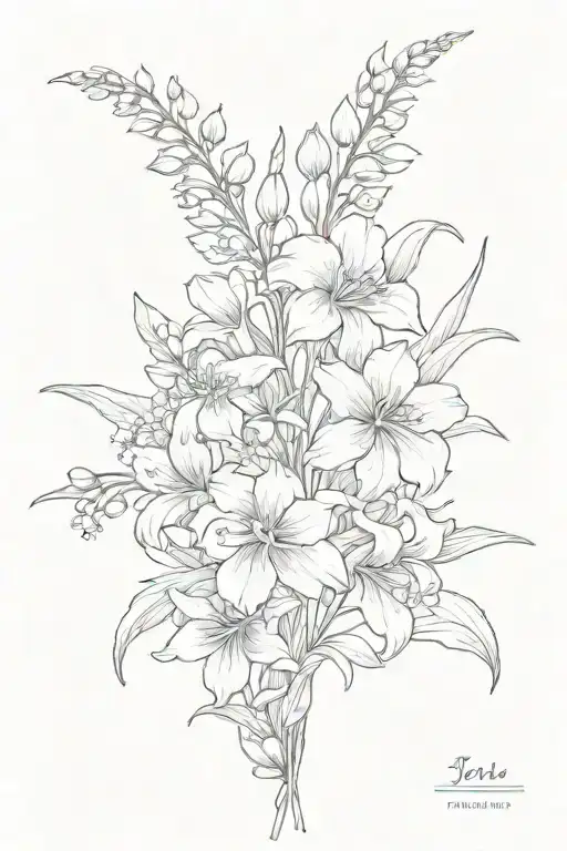 Violet Iris Primrose Lily Of The Valley Hawthorne Poppy And Gladiolus Flowers