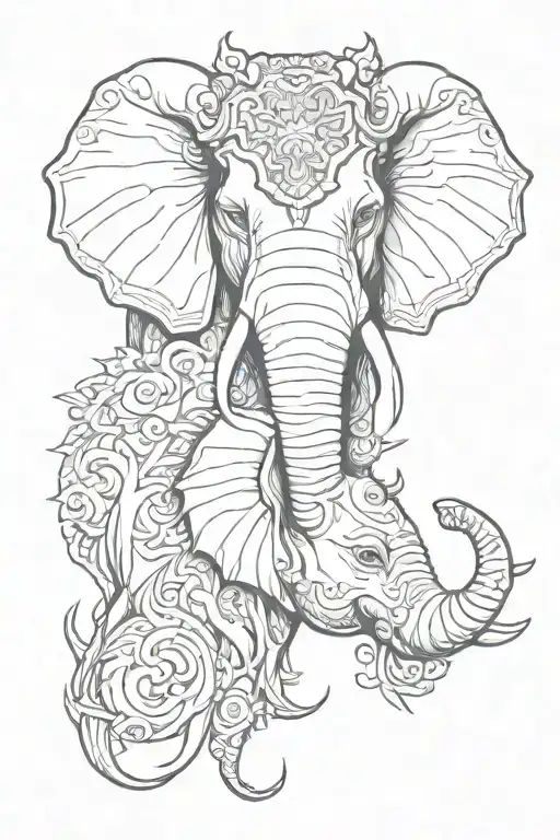 Half Reindeer Face And Half Elephant Face