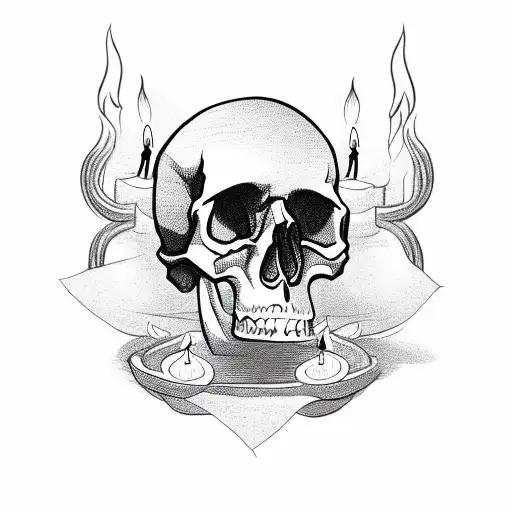 Skull With Candles