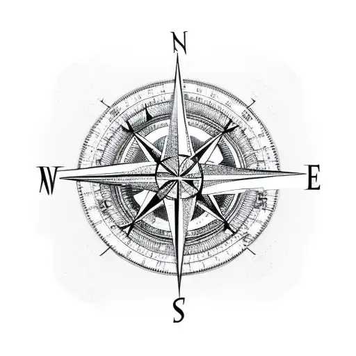 A Compass Rose With Musical Notes As The Cardinal Directions