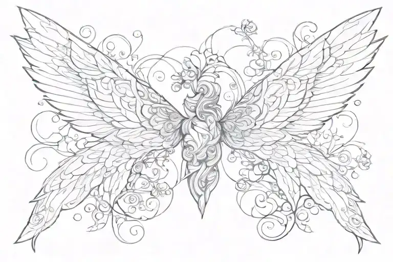 Roasella Flying Open Wings Fine Line