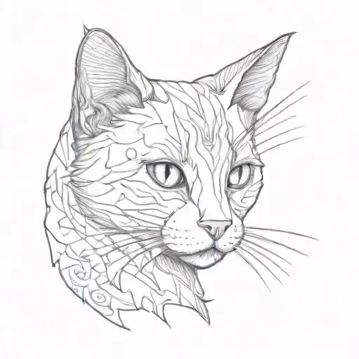 Head Of Tri Colored Cat In Venus Planet