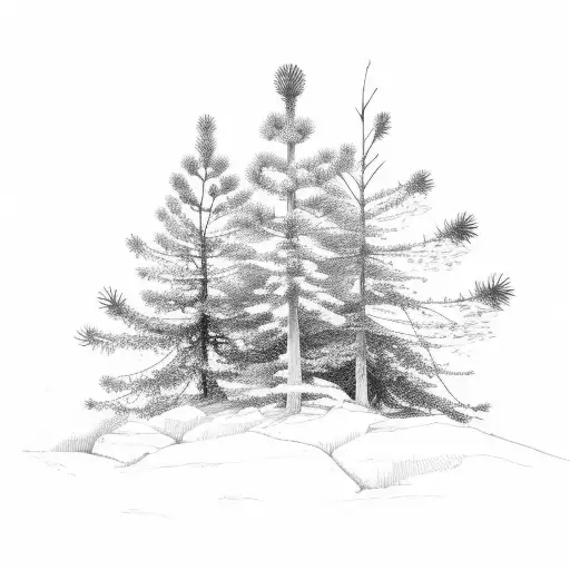 Pine Tree With Leafs