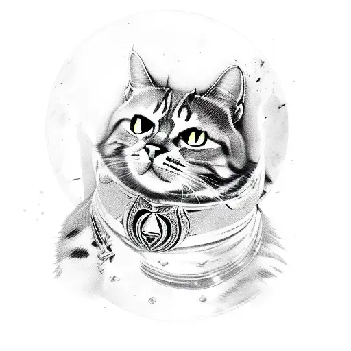 A Cat Silhouette With Hidden Assassins Creed Symbols Within Its Fur