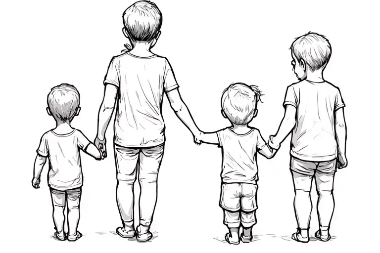 Family Holding Hand Me And 2 Little Brothers Oone Nearly My Age And Kne Very Young From The Back
