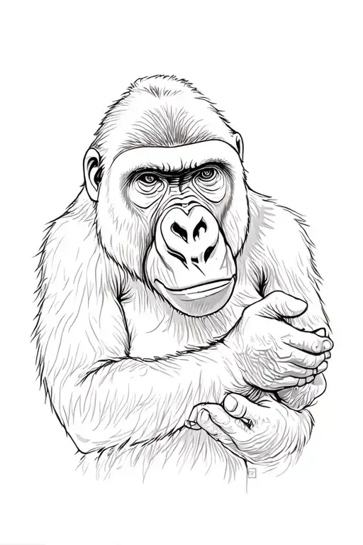 Diane Fossey With A Gorilla Holding