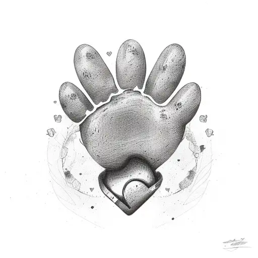 Dog Paw With Heart Rate Colorfull