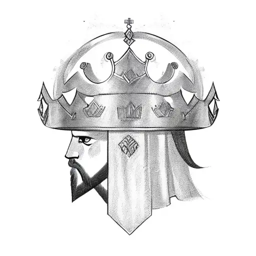 King Crown With Warrior Helmet