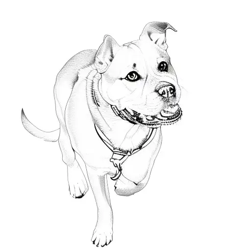 A Dog Running On A Black Background