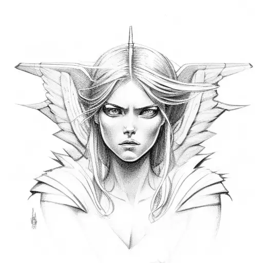 Female Angel Ready For Battle