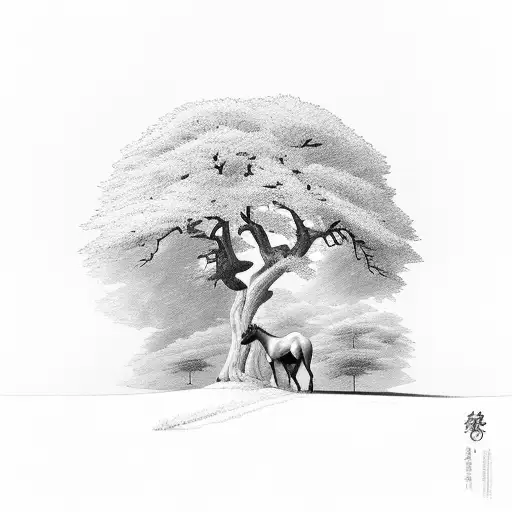 Tree And Horse