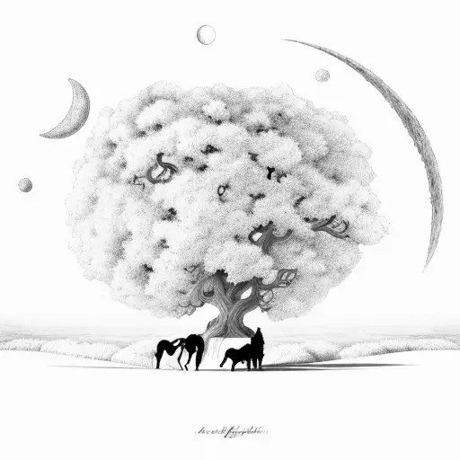 Long Tree With A Horse Moon