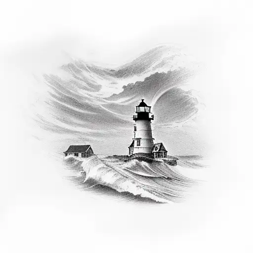 Forearm Sleeve Nantucket Light House And With The Ocean And Waves
