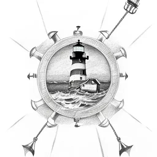 Forearm Sleeve Nantucket Light House And With The Ocean An Anchor And Boats