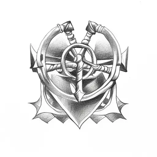 Naval Tatto With Anchor