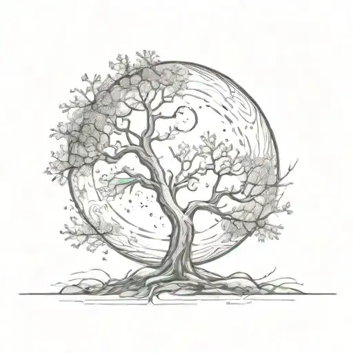 Tree With Moon In The Center