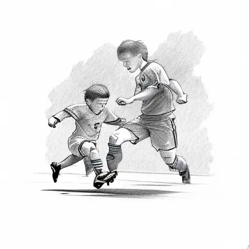 Grandfather And Grandson Soccer