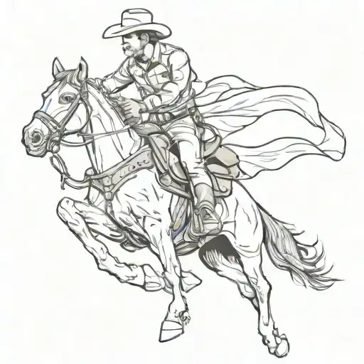 Cowboy Bucking A Horse