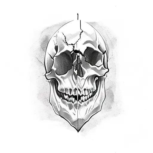 Skull Inside A Broken Heart