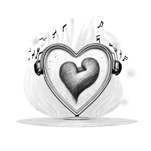 Door With Realistic Heart Being Led Out By A Music Cd With A Cowboy Hat On