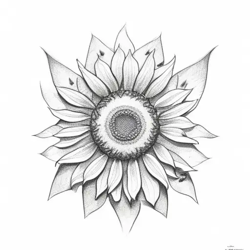 A Sketch-style Sunflower With Marijuana Leaves As Petals