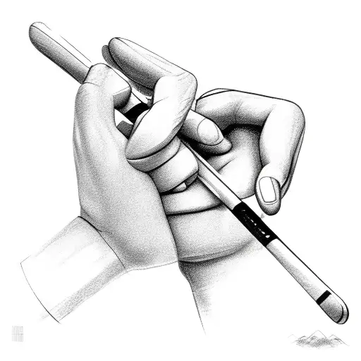 Sketch A Hand With A Golf Glove On Holding A Golf Driver