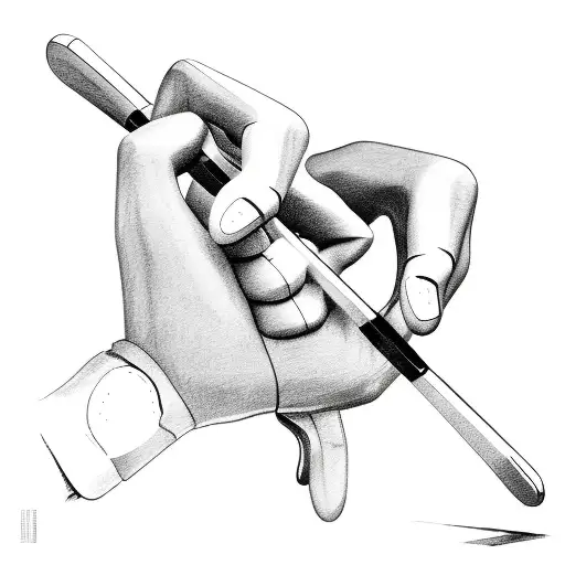 Sketch A Golf Glove Holding A Golf Driver