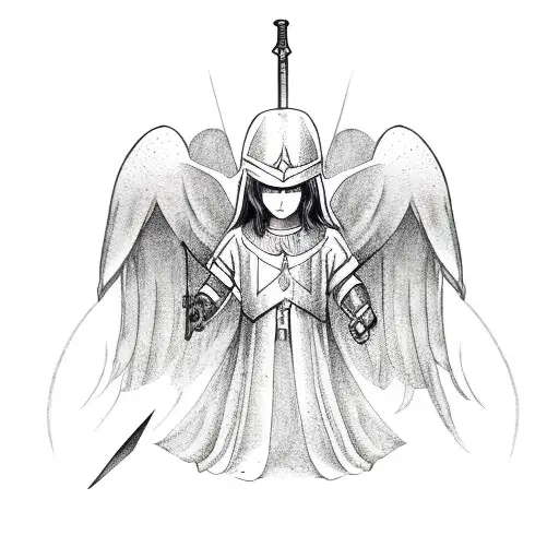 Adult Agender Angel With A Sword
