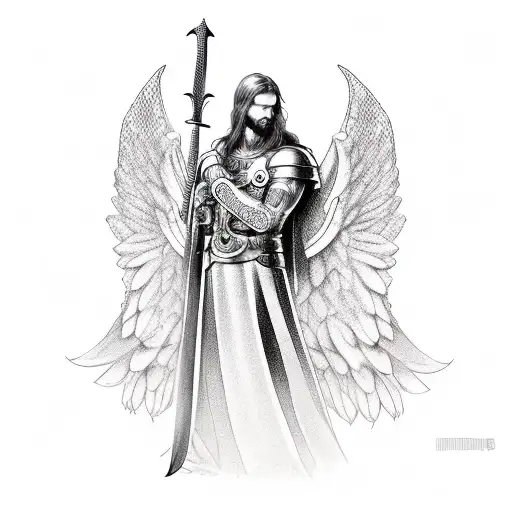 Adult Male Angel With A Sword