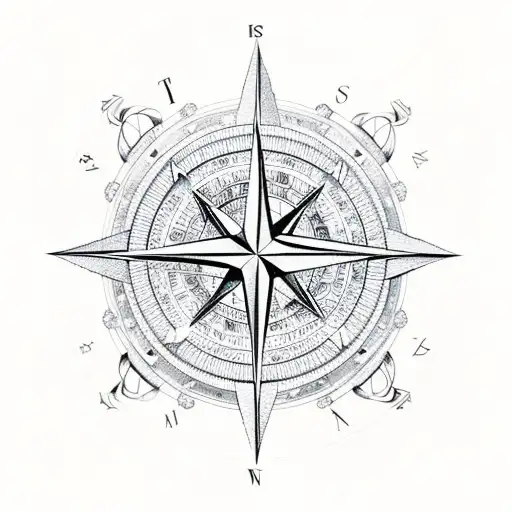 A Compass Surrounded By Intricate Antler Patterns