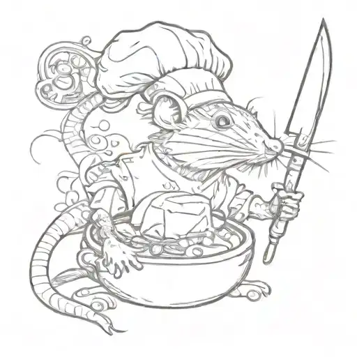 Chef Hat Rat And Knife