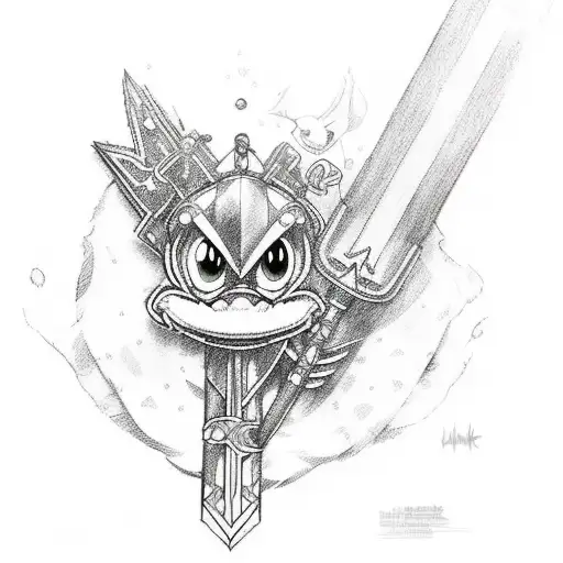 Kingdom Hearts Keyblade Line Art