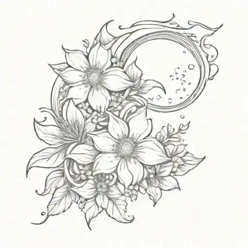 Moon And Sampaguita Flower Forming