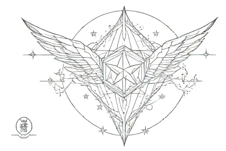 Sigilism Wings With Diamond Shaped Star In The Middle