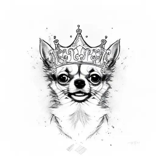 Chihuahua Paw Print With A Princess Crown On Top