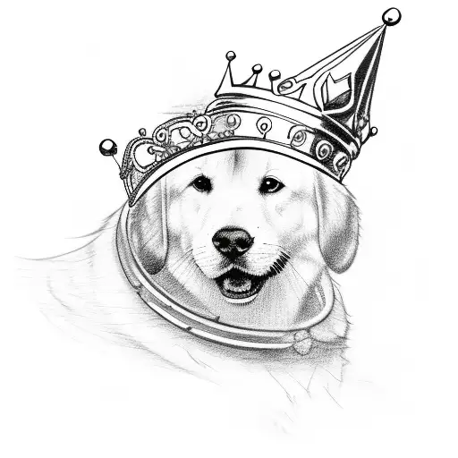 Small Paw Print With A Princess Crown On Top