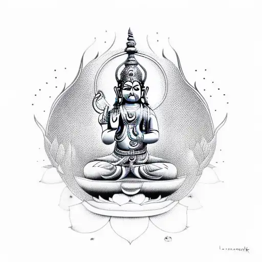 Laksmhi Hindu God In A Om Sign