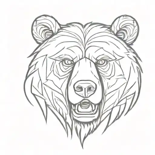 Angry Cartoon Bear Face