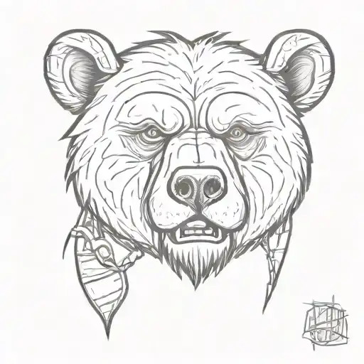 Angry Cartoon Gangster Bear Face