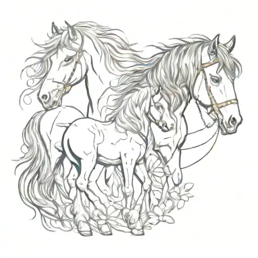 Gypsy Vanner Horse And Maine Coon Cat