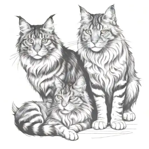 Maine Coon Cats And Cane Corso Dog Together