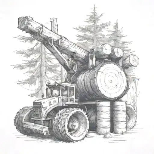 Logging Equipment And Tree Logs Trees