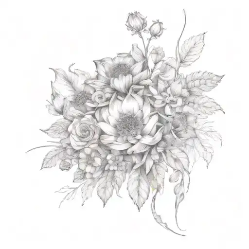 July August November Birth Flower Bouquet