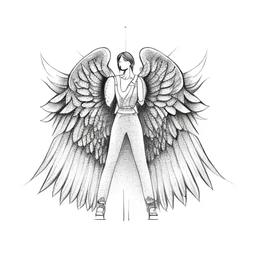 Woman Angel With Big Wings