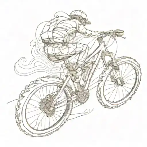 An Abstract Design Incorporating A Mountain Bike And A Graduation Cap