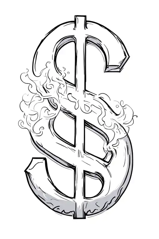 A Skull Blowing Out Smoke The Shape Of A Dollar Sign
