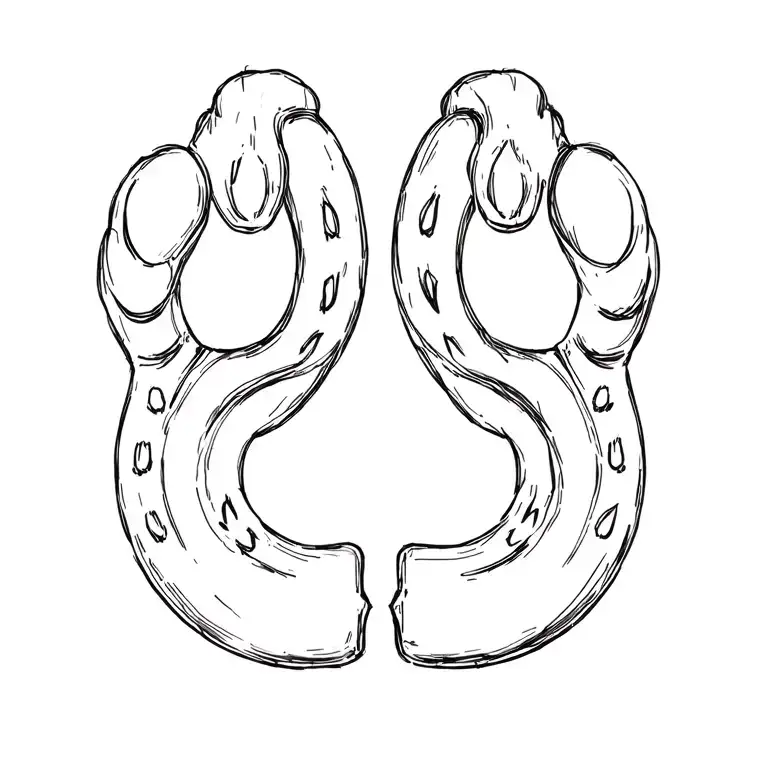 Paw And Horse Shoe Outline
